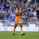 Abu Kamara applauds the Pompey fans after playing for Hull against the Blues in May 2025 at Fratton Park. Picture: Jason Brown/ProSportsImages