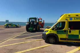Lifeboat and ambulance crews rushed to treat a jet skier who suffered a serious head injury off the coast of the Isle of Wight. He was brought to Stokes Bay for treatment.