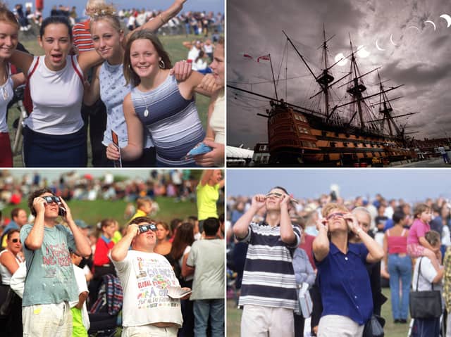 The 1999 solar eclipse in Portsmouth Pictures by Steve Spurgin and Esme Allen