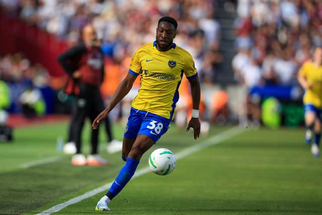 Ebou Adams has reunited with Odin Bailey at Fratton Park - five years after last sharing a dressing room. Picture: Chris Foxwell/ProSportsImages