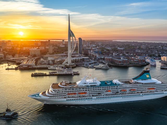 Phoenix Reisen cruise ship Artania sailing into Portsmouth International Port on August 10.