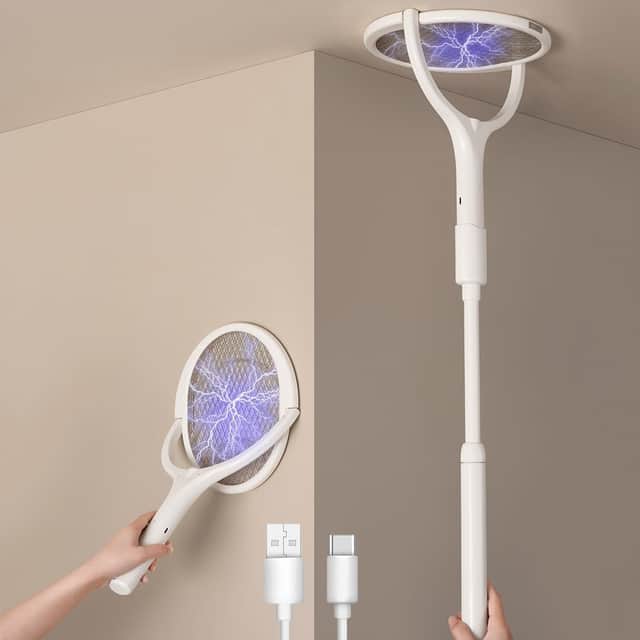 This extendable electric fly swatter might be justthe weapon. you need