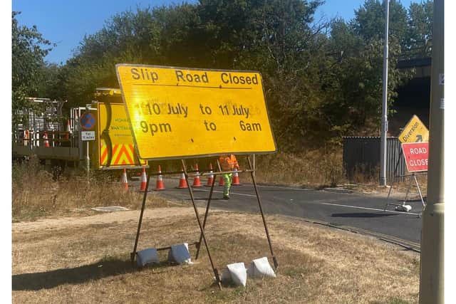 A31 sign gives wrong month for closure