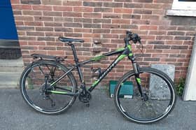 Expensive bikes and e-bikes are being stolen from theft hotspots as thieves conspire with each other to find high value targets. Pictured: A stolen black and green Giant Talon mountain bike recovered from an address in Buckland.