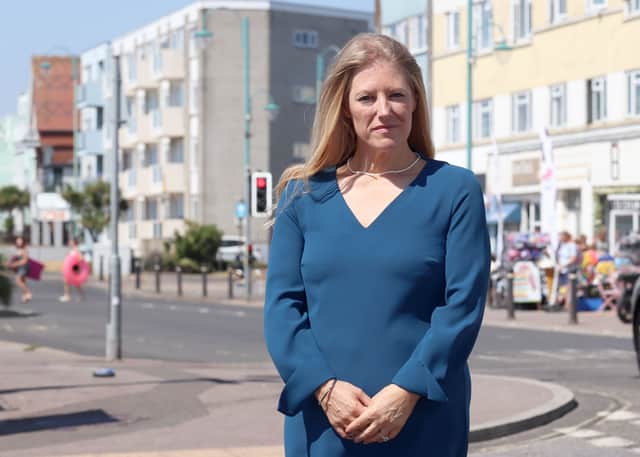 Police and Crime Commissioner Donna Jones is urging the government to take clear and decisive action on loud, illegally modified exhausts 

Pictured: Police and Crime Commissioner Donna Jones near Marine Parade Car Park, Lee-on-the-Solent on Tuesday 11th August 2026

Picture: Habibur Rahman