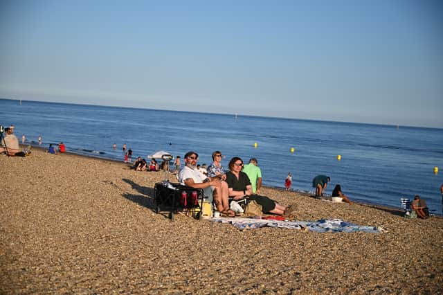 People came prepared to the beach