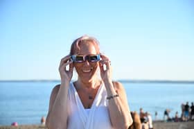 People gathered on Southsea seafront to watch the eclipse 