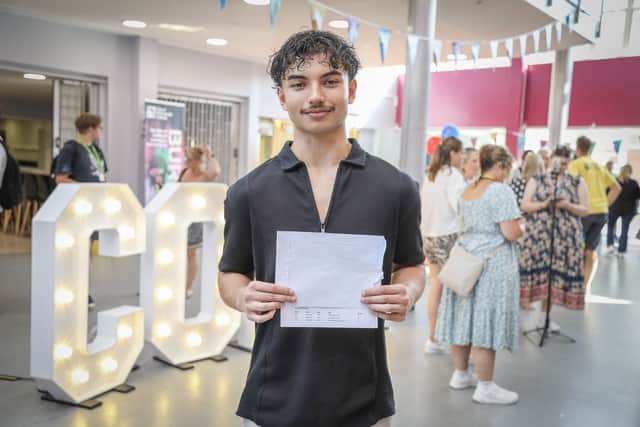 City of Portsmouth College A-level results. 

Pictured: Harris Haque (18) got 2 A*s and A

Picture: Habibur Rahman