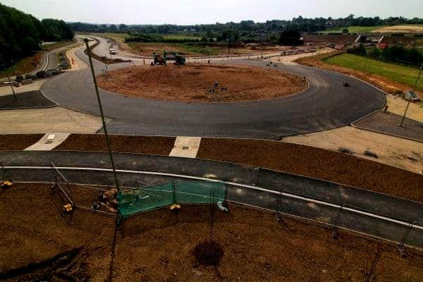 Construction of the Welborne Approach roundabout in June 2026