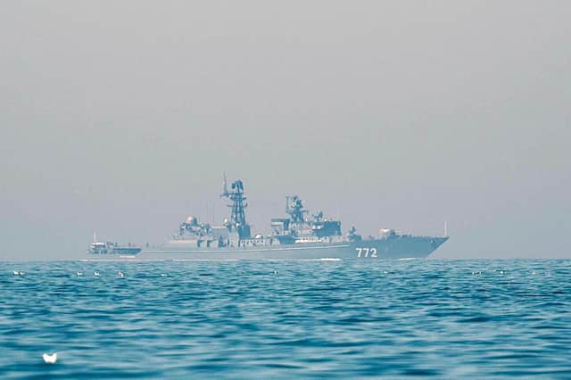 Russian frigate RFS Neustrashimy spotted near British waters.