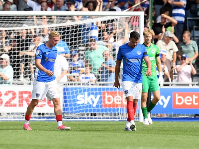 Rocco Shein, Regan Poole and Nicolas Schmid are dejected after conceding against QPR. Picture: Jeff Mood/ProSportsImages