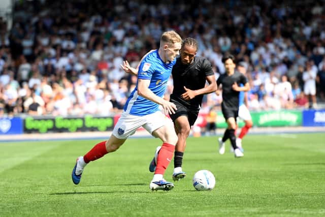 Gaffer For a Day George Hare named Terry Devlin has his man of the match against QPR. Picture: Jeff Mood/ProSportsImages