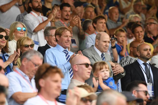 Michael and Eric Eisner were at Fratton Park on Saturday to watch Pompey's 3-1 defeat to QPR. Picture: Jeff Mood/ProSportsImages