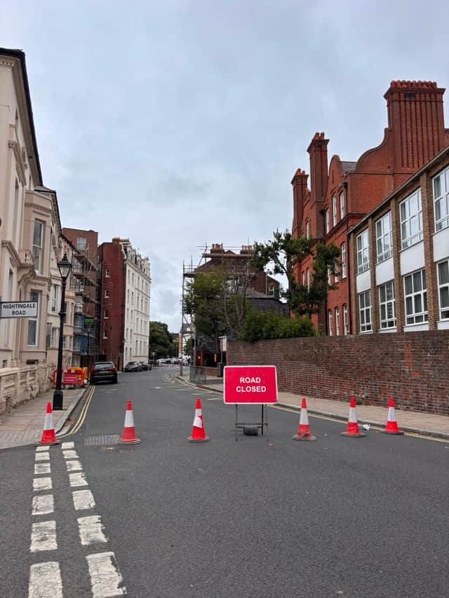 A portion of Kent Road remains blocked off today