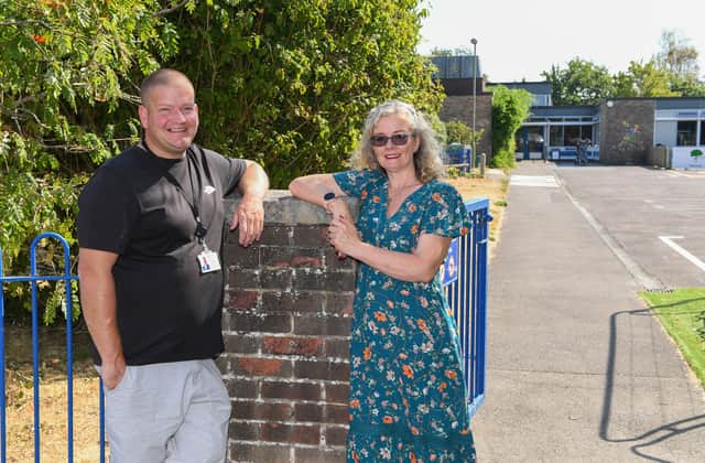 Cllr Paul Carter and Cllr Clare Bond at the former Peel Common infant school which will be transformed into a much needed SEND School to open in 2027. 

Please Credit - Paul Jacobs