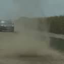 Dust devil at Sam's Sunflowers on Hayling Island