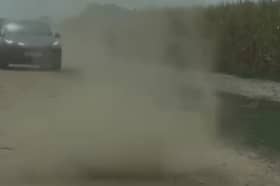 Dust devil at Sam's Sunflowers on Hayling Island