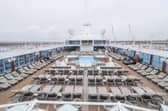 Azamara Quest cruise ship visiting Portsmouth for the first time on August 19, 2026. Pictured: Top deck of Azamara Quest.