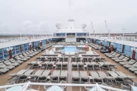 Azamara Quest cruise ship visiting Portsmouth for the first time on August 19, 2026. Pictured: Top deck of Azamara Quest.