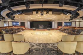 Azamara Quest cruise ship is visiting Portsmouth for the first time on August 19, 2026. Pictured: Theatre area.