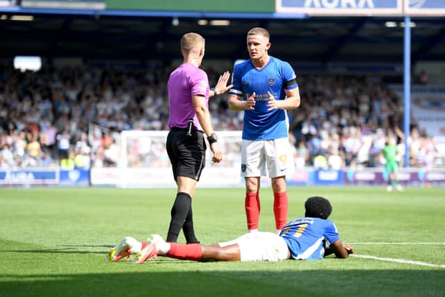 Colby Bishop has been Pompey's captain for the opening two matches in the absence of Marlon Pack. Picture: Jeff Mood/ProSportsImages