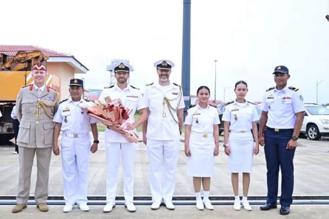 HMS Tamar personnel in Cambodia, with hopes of deepening relationships between both nations.