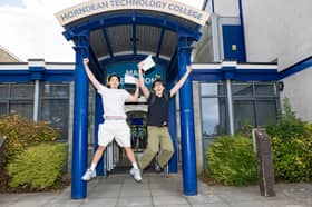 GCSE results day at Horndean Technology College.

Pictured: Jamie Gauntlet and Oliver Smith 

Picture: Marcin Jedrysiak