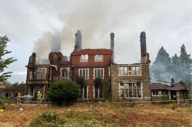 The derelict care home in Rake near Liss was destroyed in the fire.