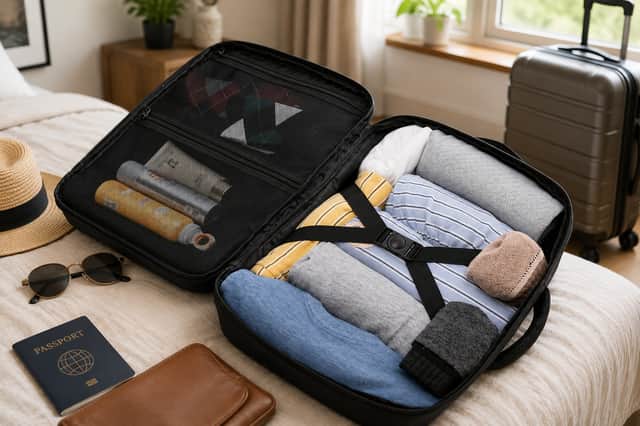The WENIG 40x30x20cm backpack is designed to fit beneath an airline seat while offering space for a laptop, clothes and everyday essentials