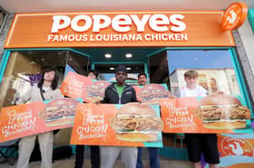 The first five customers received free chicken sandwiches for a year