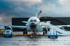 A specialised spy plane has been deployed to Norway after increased activity from Russia. Pictured: 51 Squadron from Rivet Joint based at RAF Waddington and F-35s from Norwegian Air Force taking off  on Exercise Arctic Stone in Norway on August 18, 2026.