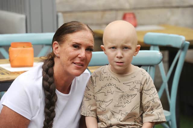 Donna Deacon with her son Finley Barrett (3).