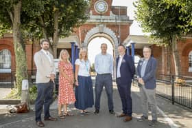 The launch of Gosport Business Awards at St Vincent College. Pictured, left to right, are Dave Steer (Government Business Director at
StandardAero) , Liz Wiffin (Key Accounts Manager for Iconic Media Group), Sarah Carter (St Vincent College Head of Marketing), Mark Waldron (The News editor in chief), Andy Grant (St Vincent College Executive Principal) and Ian Bridges (Principal Economic Development and Regeneration Officer at Gosport Borough Council).