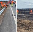 A31 barrier repairs after the New Forest Fire