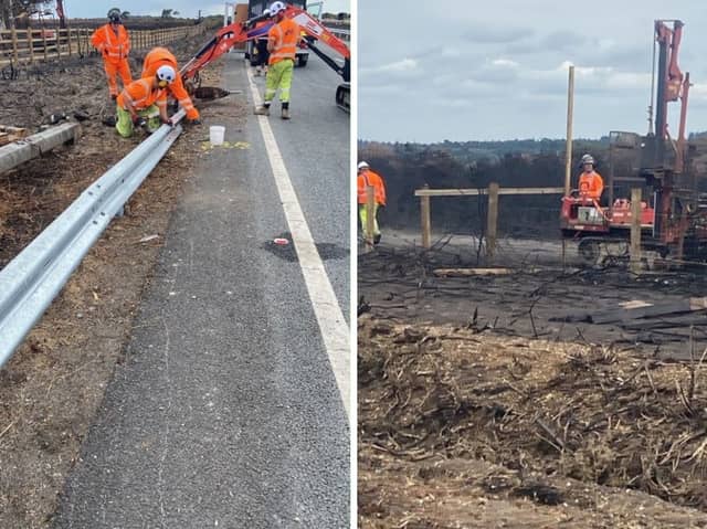 A31 barrier repairs after the New Forest Fire