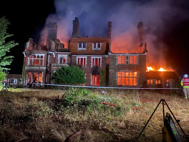 The derelict care home in Rake near Liss was destroyed in the fire.