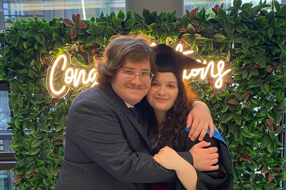 Joshua Warner, left, with his sister, Eleanor Warner.