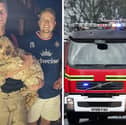 Cookie the dog was saved by firefighters after getting his head stuck in a garden breezeblock.