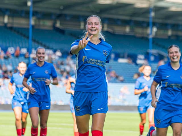 Summer signing Sofia Mallon scored twice as Pompey Women saw off Swindon at Fratton Park