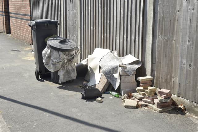 Flytipping in Hanway Road, Buckland Picture: Sarah Standing (250826-5417)