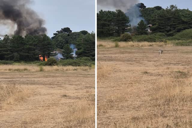 A fire taking place in the Fort Road area of Stokes Bay on August 16, days before the large scale incident on August 25.
