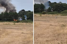 A fire taking place in the Fort Road area of Stokes Bay on August 16, days before the large scale incident on August 25.