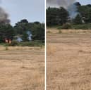 A fire taking place in the Fort Road area of Stokes Bay on August 16, days before the large scale incident on August 25.