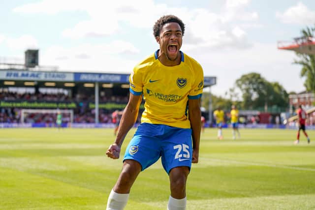 Ryan Kavuma-McQueen scored on his fully Pompey debut last month in the 3-1 win at Lincoln. Picture: Jason Brown