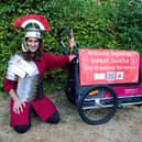 Fundraiser Josh Garman will set off on September 5 for a two-month challenge across Britain, wearing full Roman armour and pushing a homemade Roman chariot. He will finish at Portchester Castle