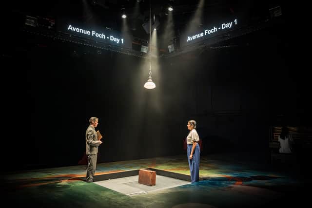 Caoilfhionn Dunne and Priyanga Burford in a small and quiet light at Chichester Festival Theatre.