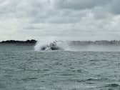 Hovercraft battling against the wind to get from Southsea to Ryde