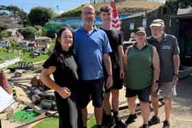 Emma and Mark Wilson with their family at the Southsea Model Village