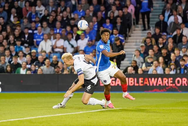 Luke Brooke-Smith has shown encouraging glimpses of quality since joining Pompey in July. Picture: Jason Brown