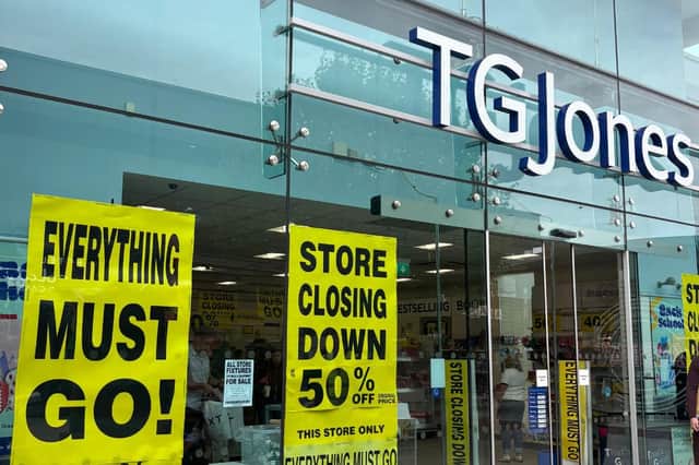 Closing down signs have appeared at TG Jones in Whiteley.